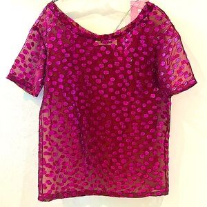 RYAN LO Silk Top Fuschia/ purple /pink S/M NWT